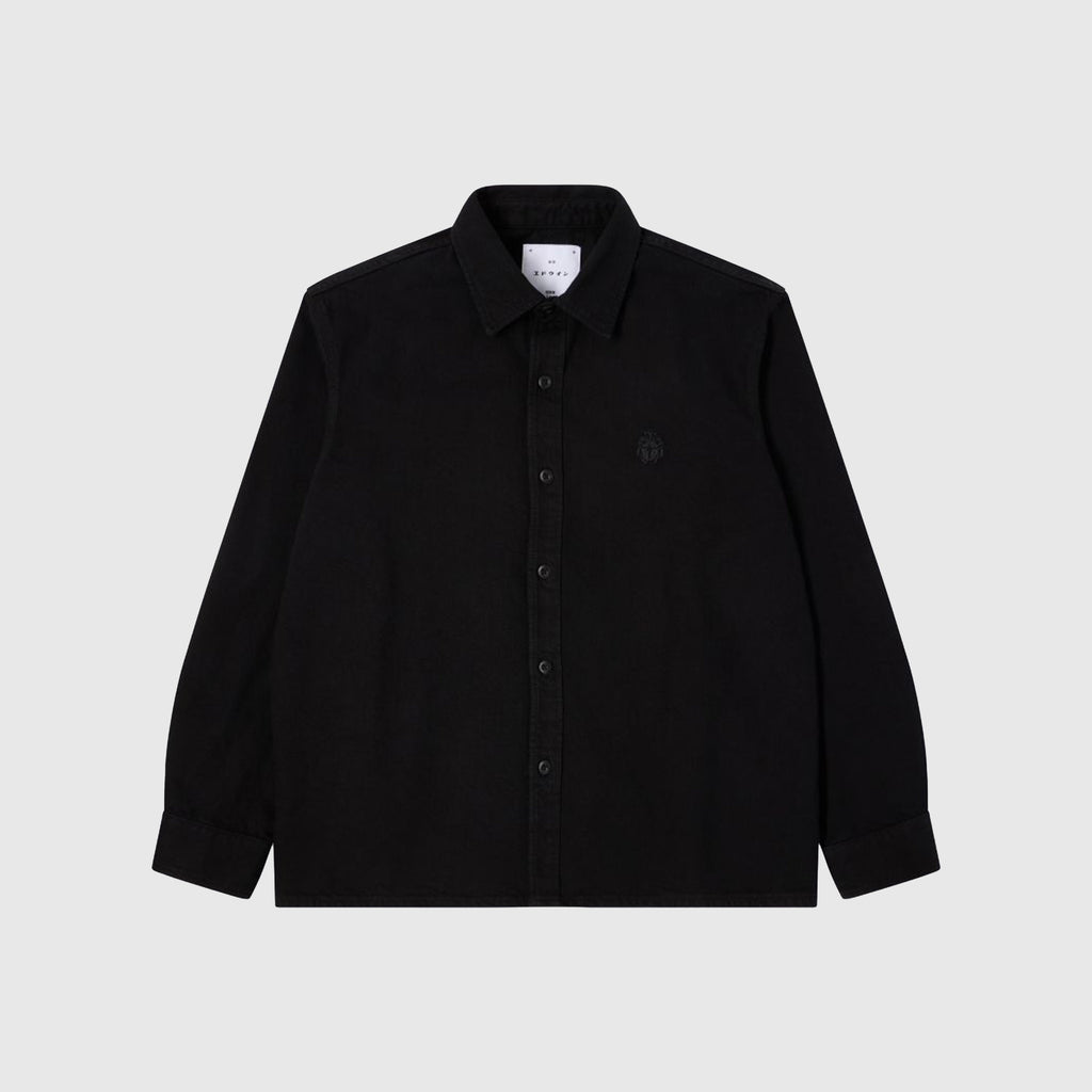 Edwin Sebastian Shirt - Black Garment Dyed - Front