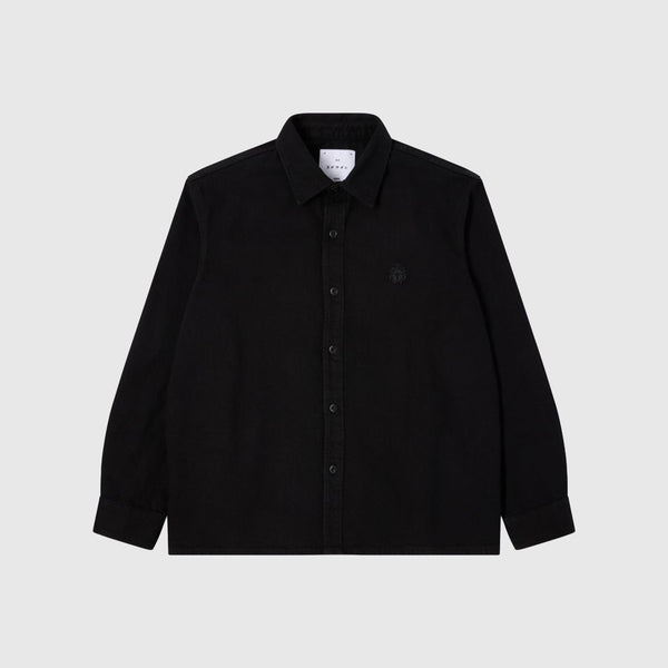 Edwin Sebastian Shirt - Black Garment Dyed - Front