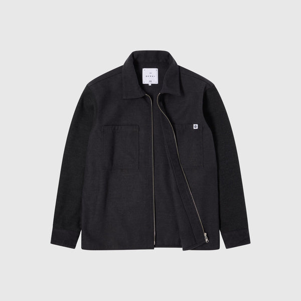 Edwin Snug Overshirt - Dark Grey / Garment Washed - Front