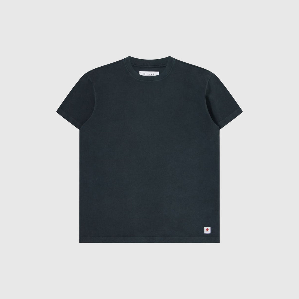 Edwin T Shirt - Black Garment Dyed Wash - Front