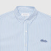 Edwin Toledo Shirt SS Stripes - White / Blue Garment Washed - Front Close Up