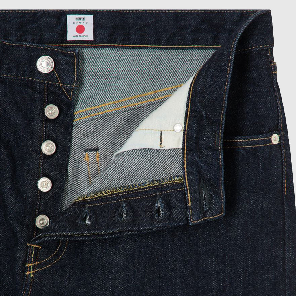 Edwin Wide Pant - Blue Rinsed Red Selvage - Close Up