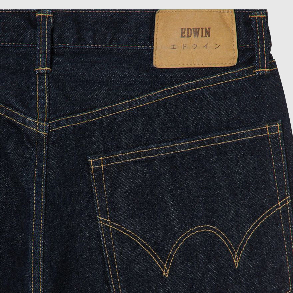 Edwin Wide Pant - Blue Rinsed Red Selvage - Close Up