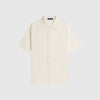 Fred Perry Button Through Knitted Shirt - Ecru - Front