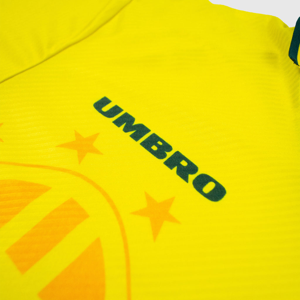 Forum X Cult Kits Brazil 94 Home Shirt - Yellow - Front Close Up
