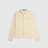 Fred Perry Button Through Long Sleeve Polo Shirt - Oatmeal - Front