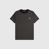 Fred Perry Fine Stripe Heavy Weight Tee - Black / Field Green - Front