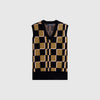 Fred Perry Glitch Chequerboard Tank - Shaded Stone / Navy - Front