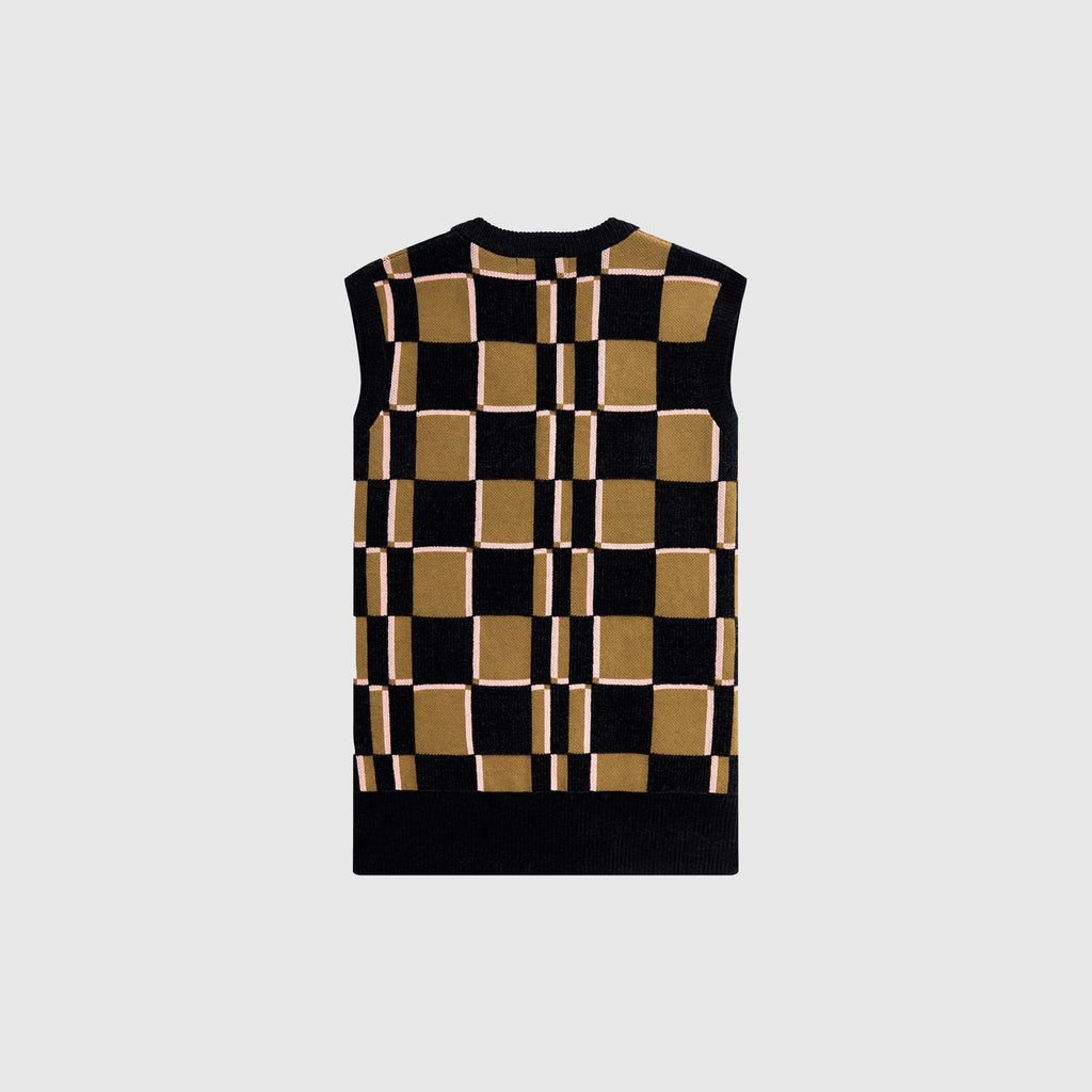 Fred Perry Glitch Chequerboard Tank - Shaded Stone / Navy - Back