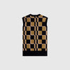 Fred Perry Glitch Chequerboard Tank - Shaded Stone / Navy - Back
