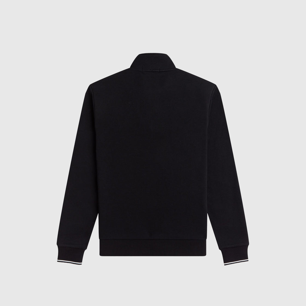 Fred Perry Half Zip Sweatshirt - Black / White - Back