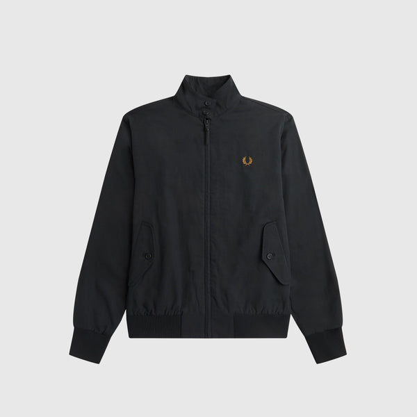 Fred Perry Harrington Jacket - Black / Dark Caramel - Front