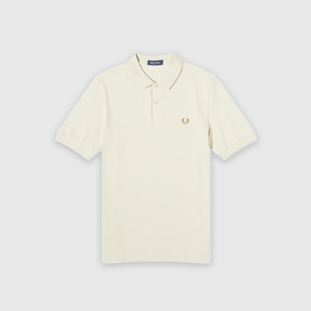 Fred Perry Plain Fred Perry Shirt - Oatmeal - Front