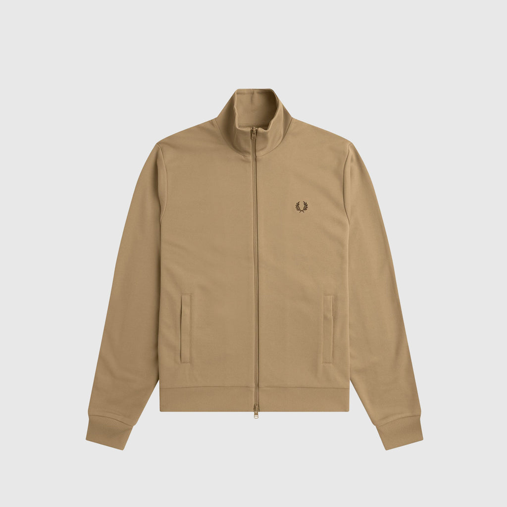 Fred Perry Tape Detail Track Jacket - Warm Stone - Front