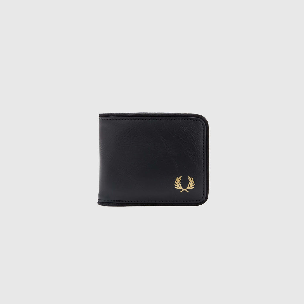 Fred Perry Tonal PU BFold Wallet - Black - Front