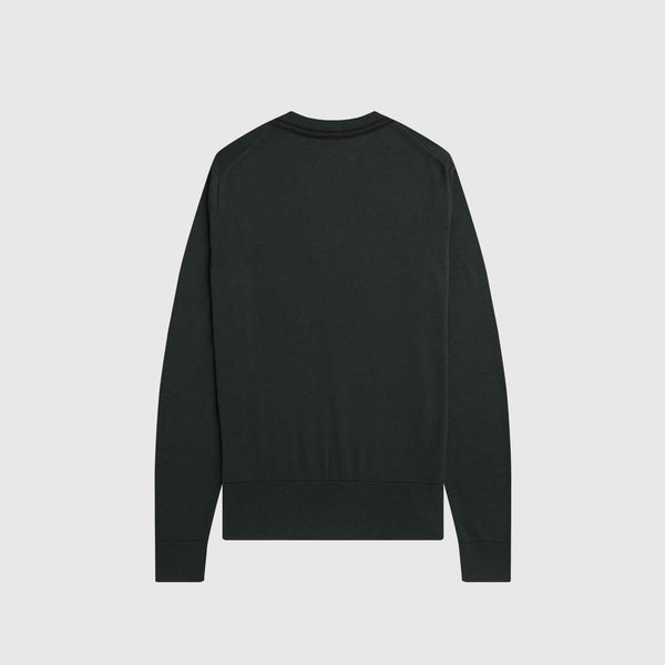 Fred Perry V-Neck Jumper - Night Green - Back