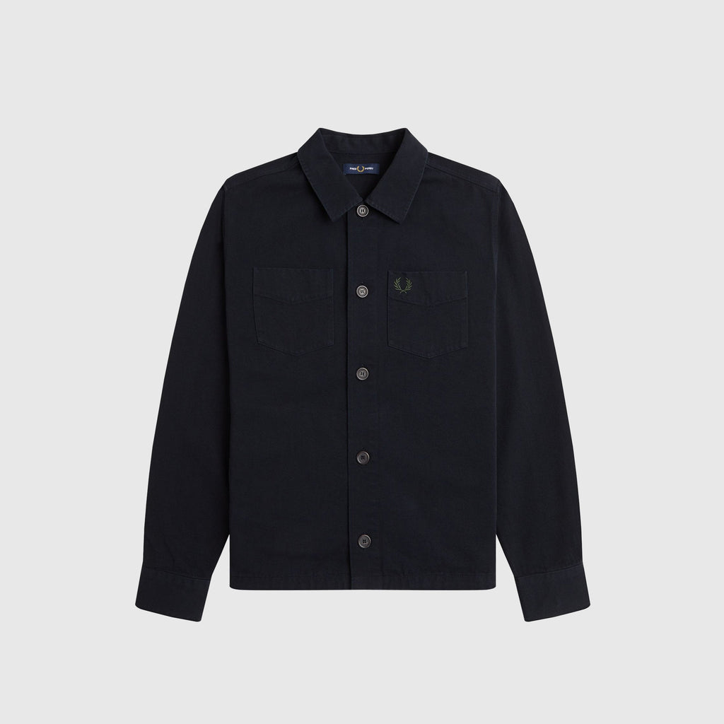 Fred Perry Twill Overshirt - Black