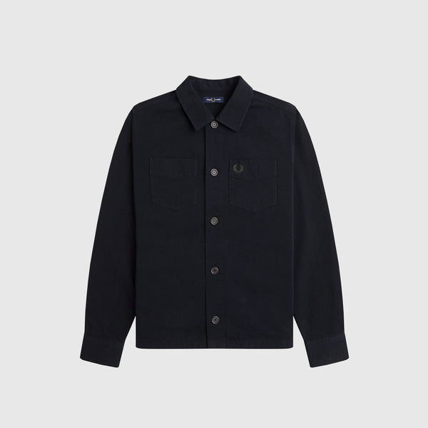 Fred Perry Twill Overshirt - Black