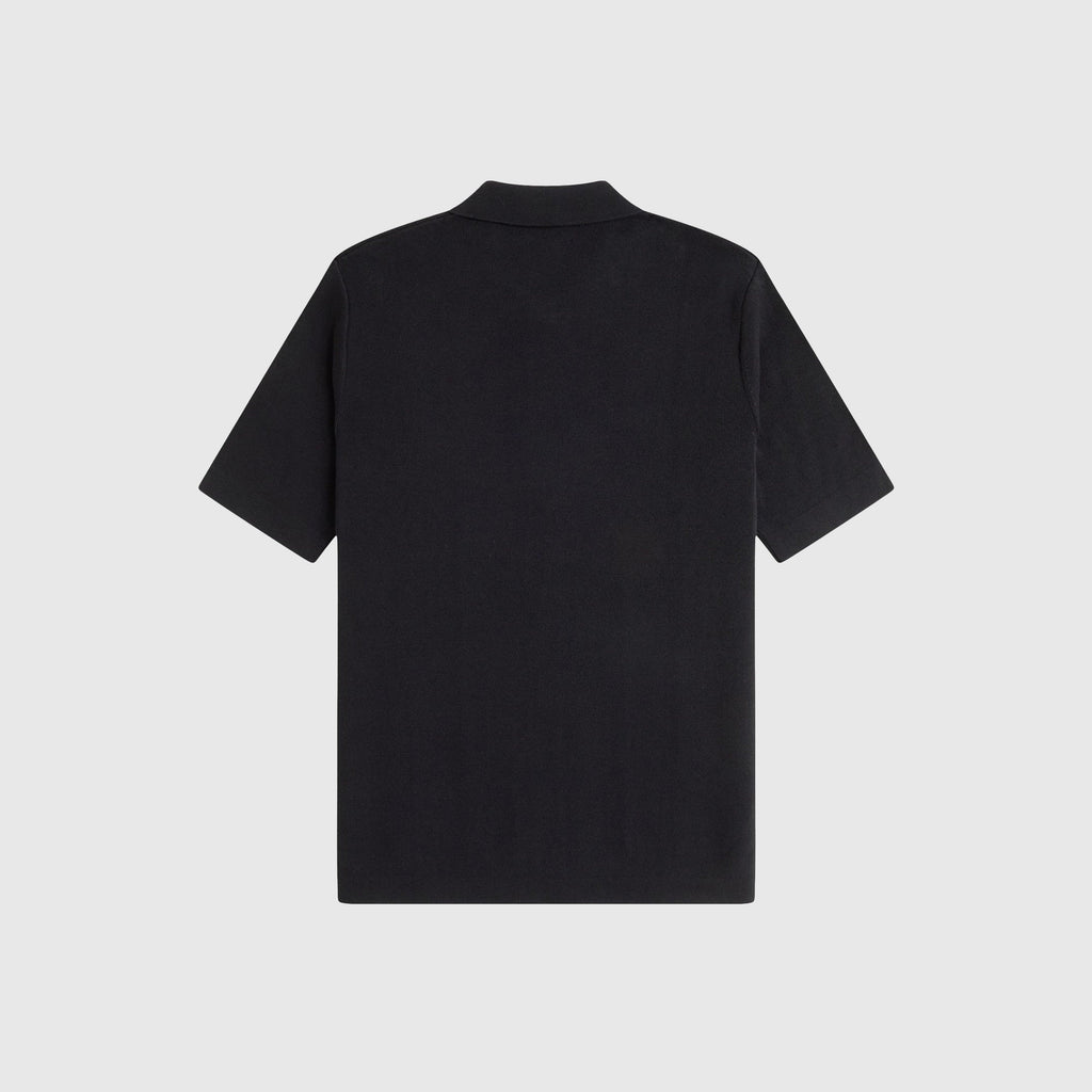 Fred Perry Button Through SS Shirt - Black - Back