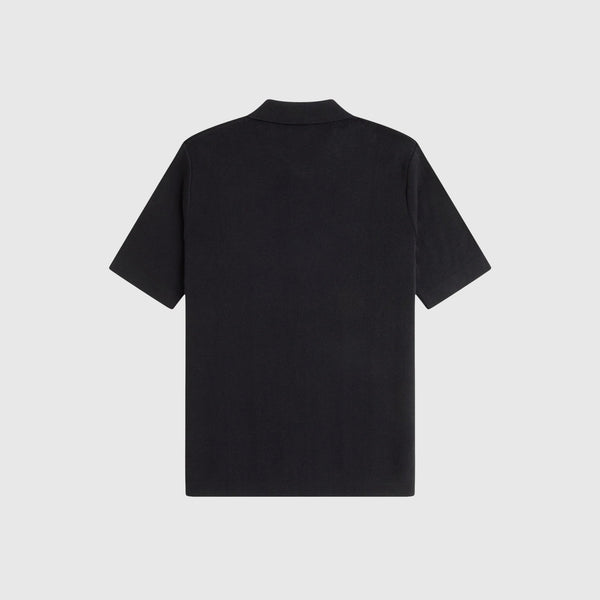 Fred Perry Button Through SS Shirt - Black - Back