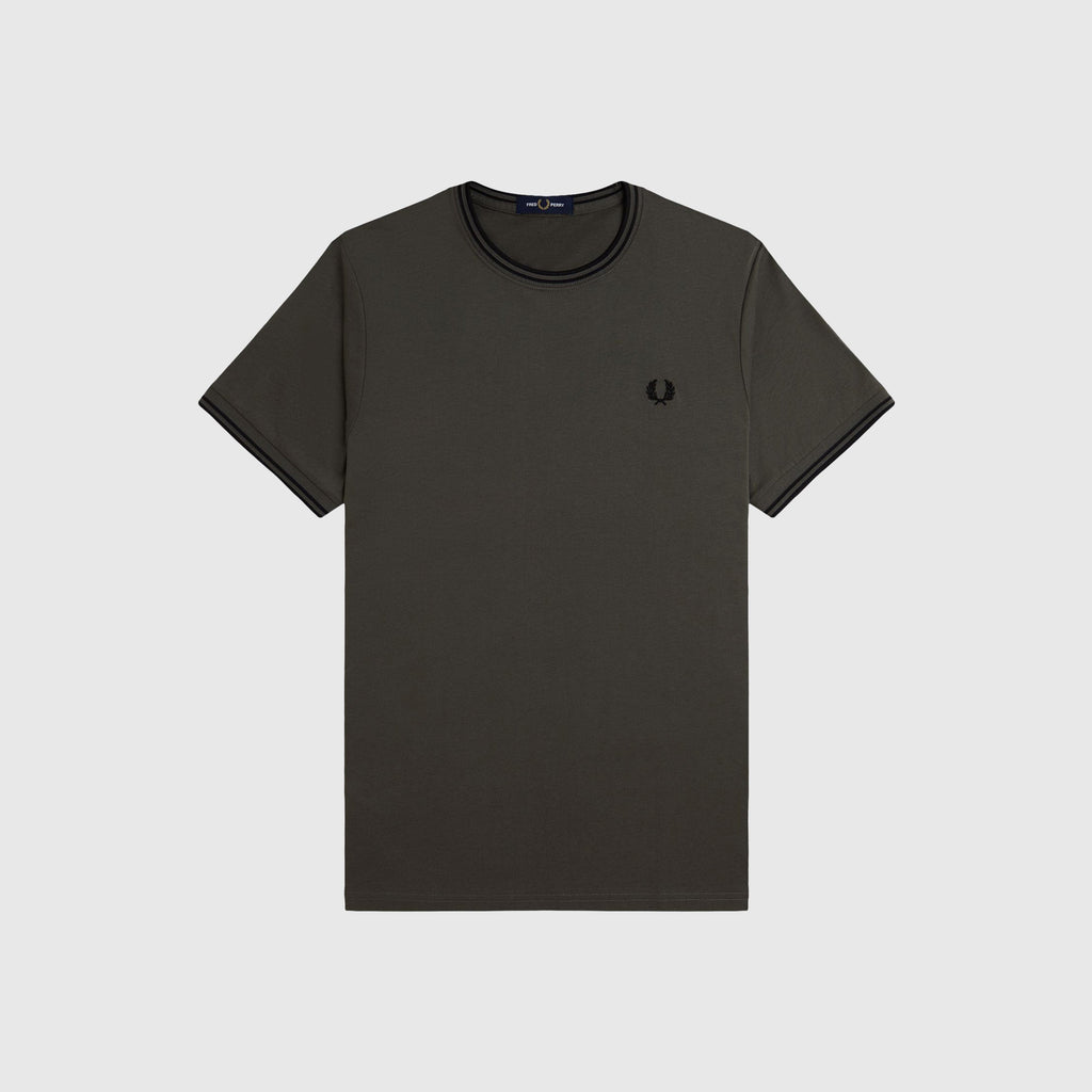 Fred Perry Twin Tipped T-shirt - Field Green / Black - Front