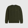 Fred Perry Chunky Cable Knit Jumper - Hunting Green - Front