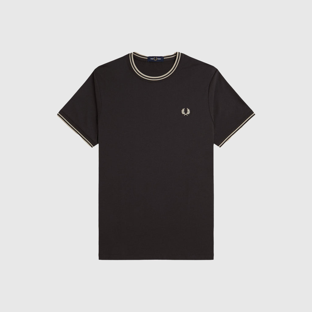 Fred Perry Twin Tipped T-shirt - Anchor Grey / Oatmeal - Front