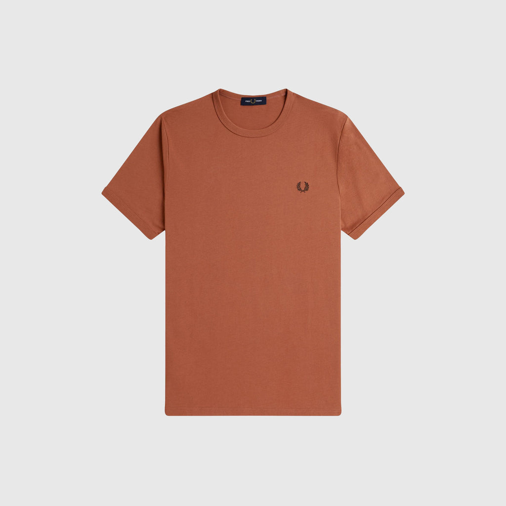 Fred Perry Ringer T-Shirt - Cinnamon - Front