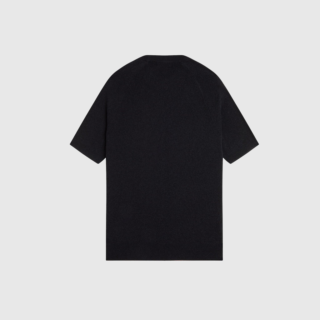 Fred Perry Stripe Knitted T Shirt - Black - Back