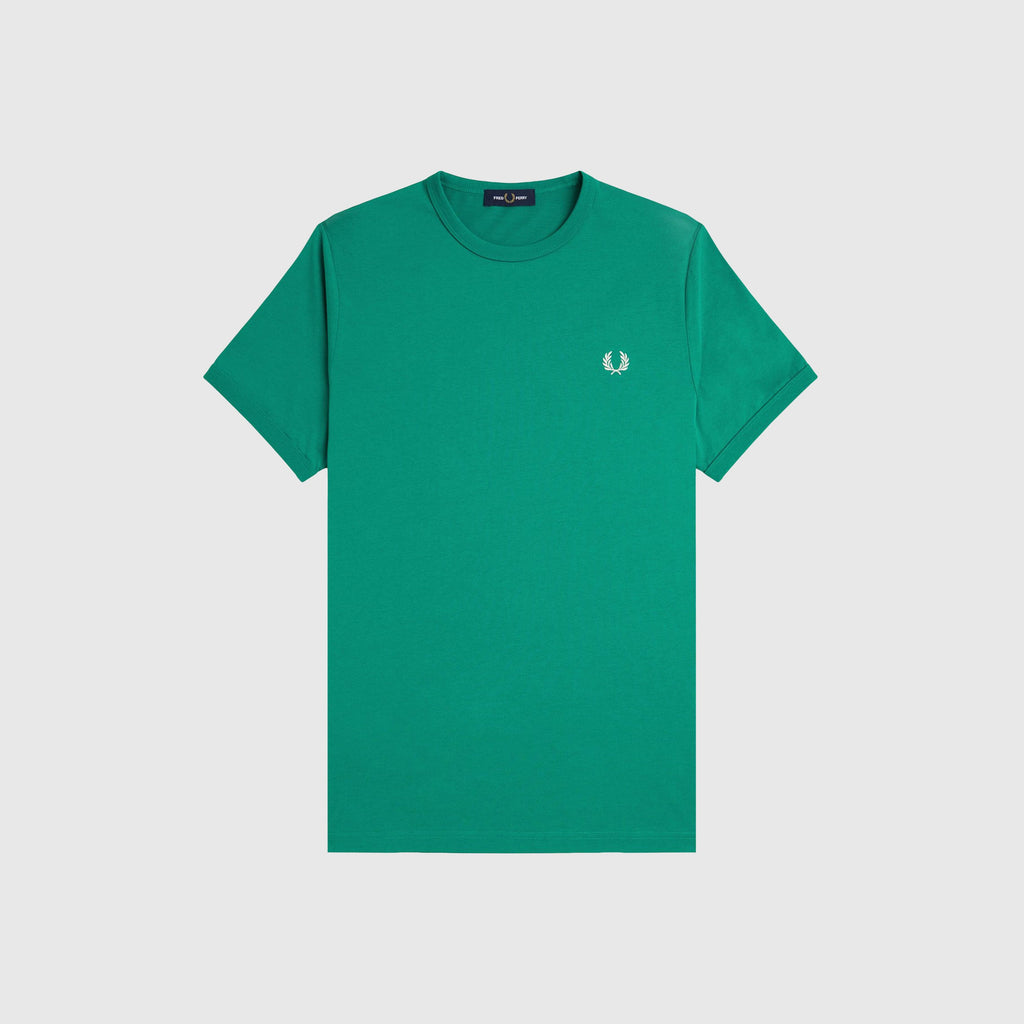 Fred Perry Ringer T-Shirt - Label Green - Front