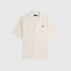 Fred Perry Pique Texture Revere Collar Shirt - Ecru - Front