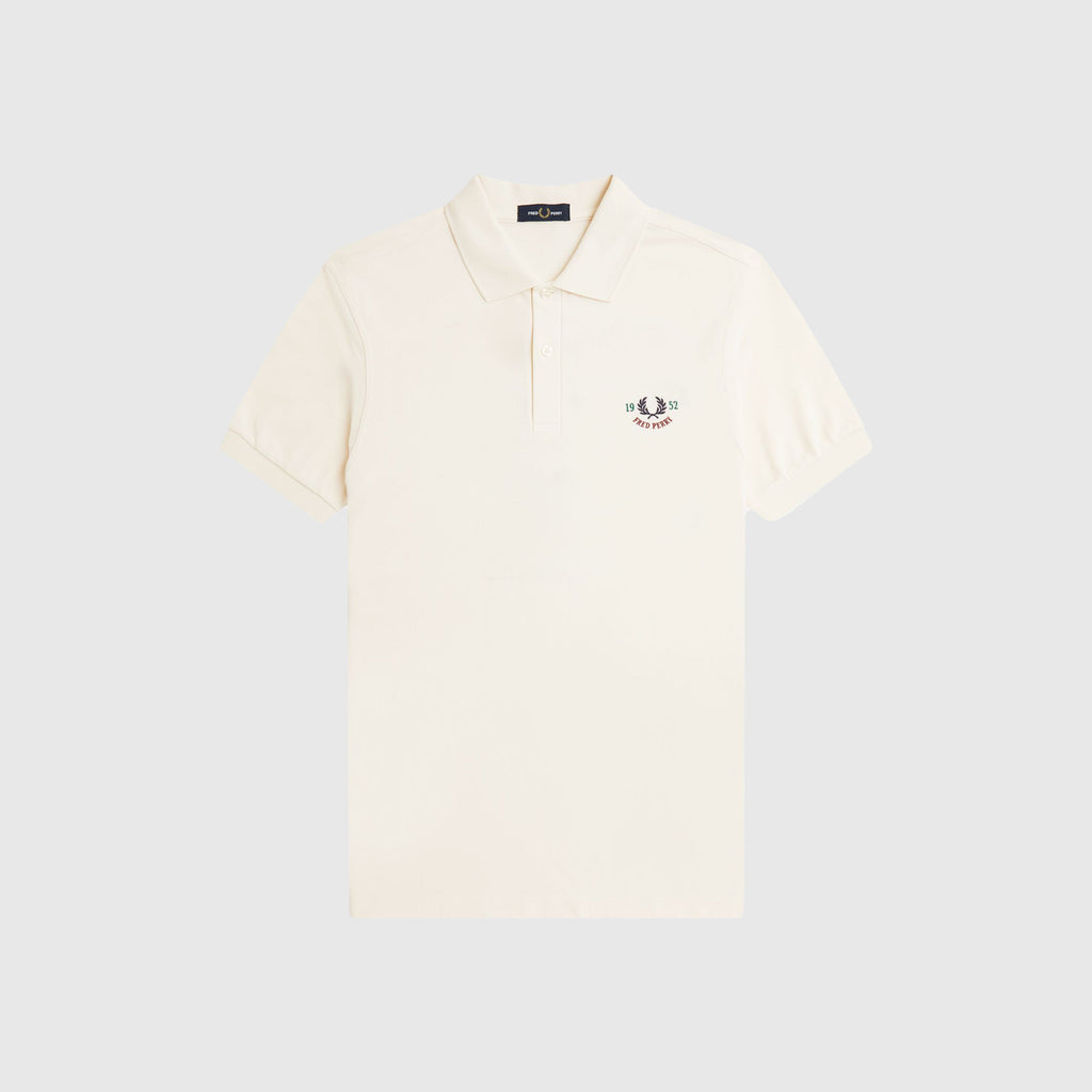 Fred Perry Clubhouse Embroidered Polo Shirt - Ecru - Front