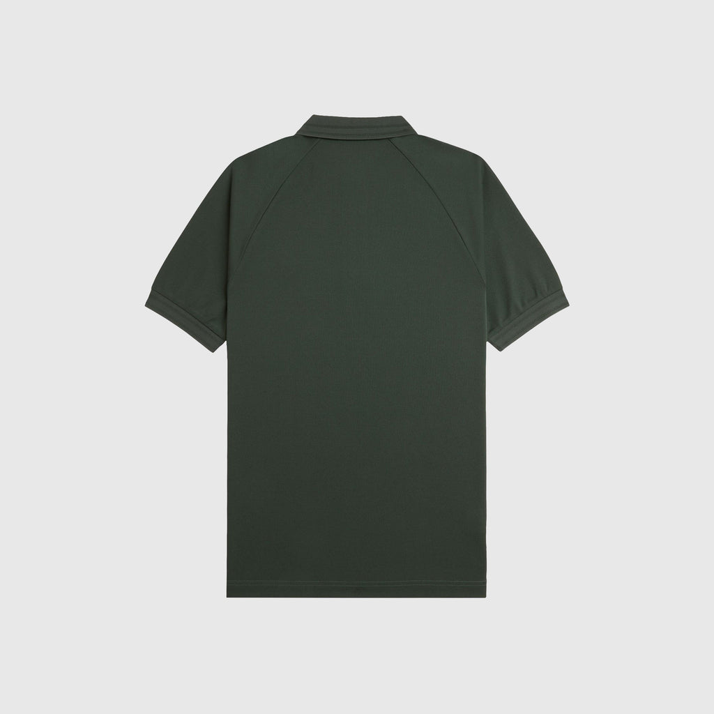 Fred Perry Zip Neck Polo Shirt - Court Green - Back