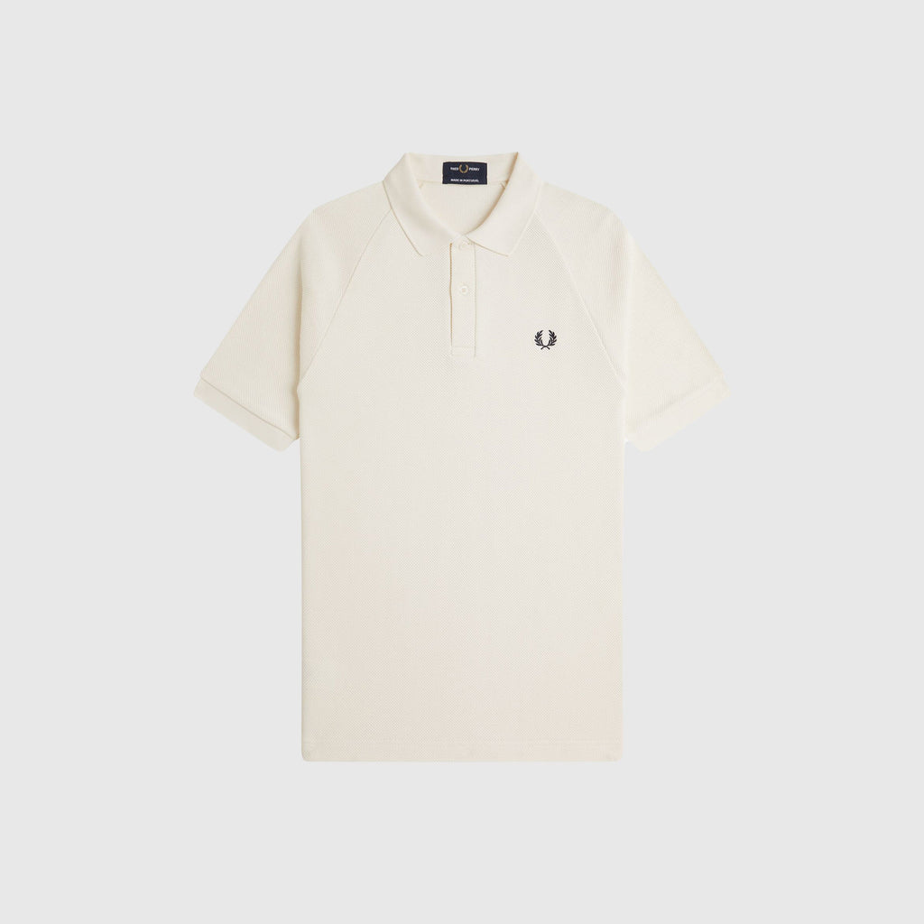 Fred Perry Textured Pique Polo Shirt - Ecru - Front