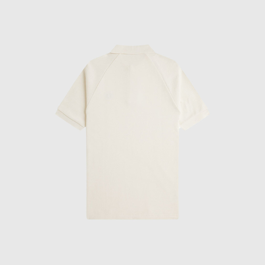 Fred Perry Textured Pique Polo Shirt - Ecru - Back