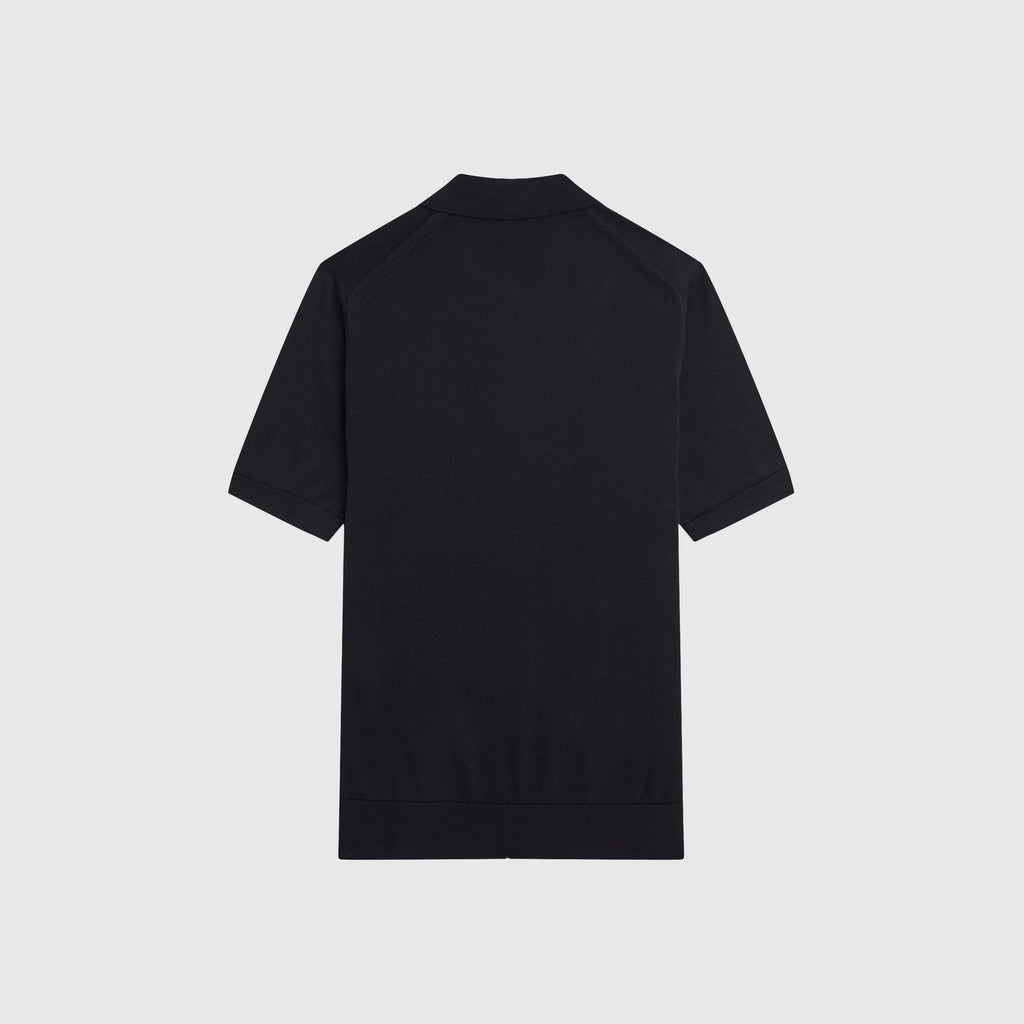 Fred Perry Cotton Knitted Shirt - Black - Back