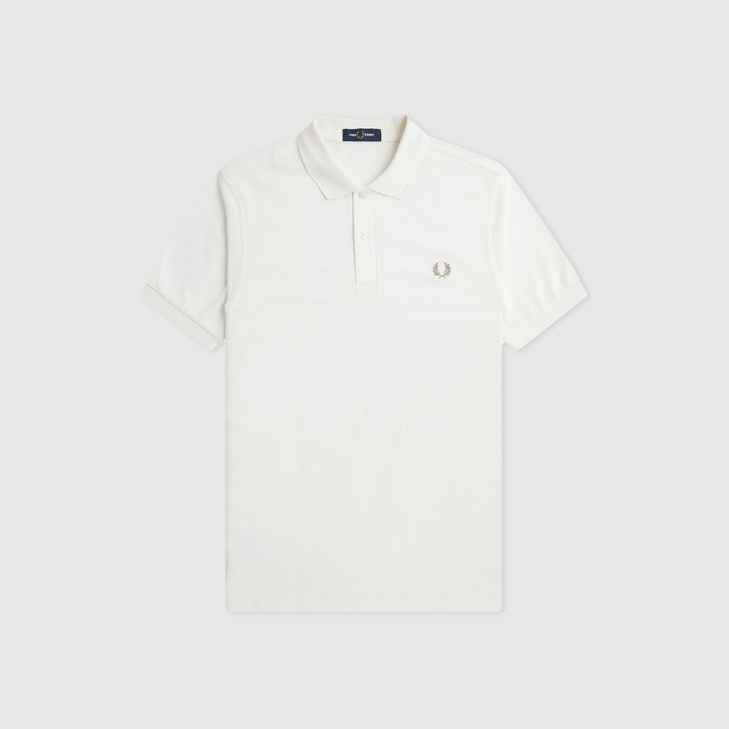 Fred Perry Plain Fred Perry Shirt - Snow White / Warm Stone - Front
