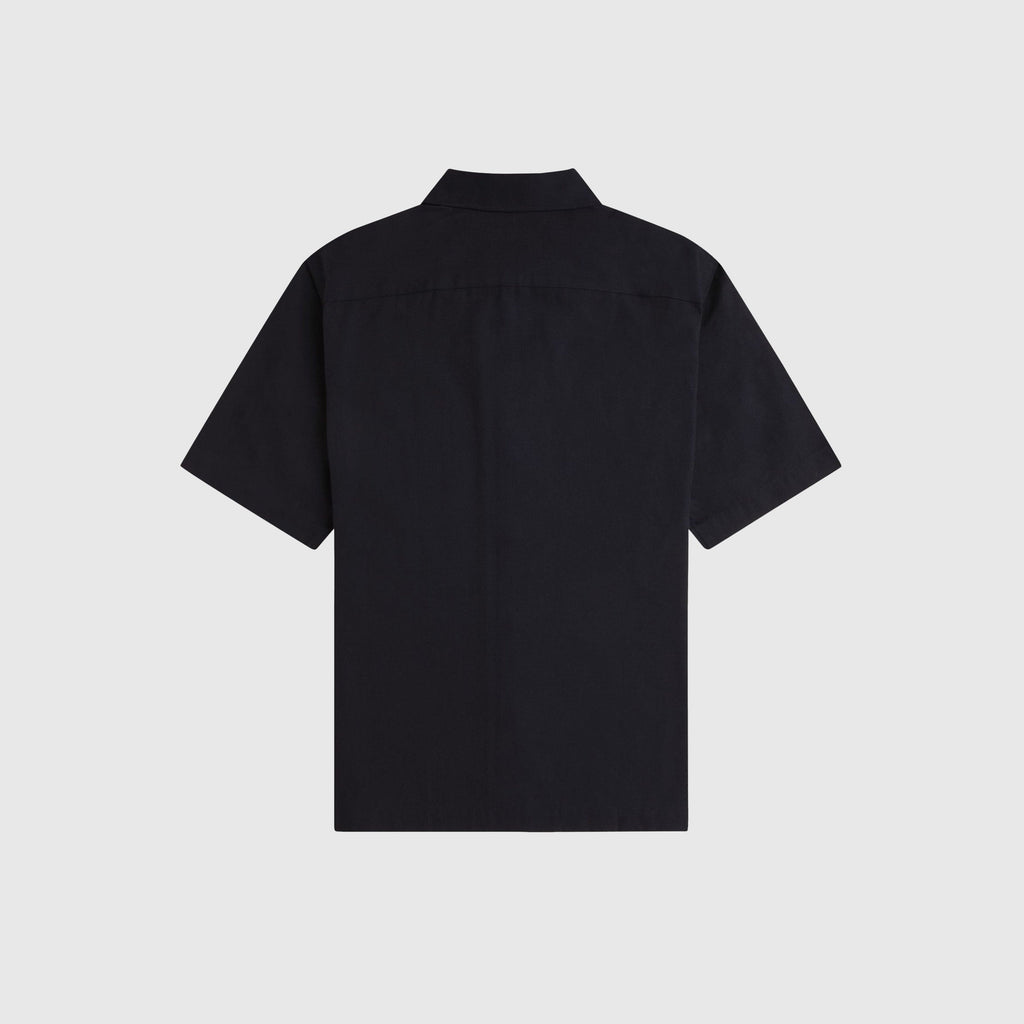 Fred Perry Basket Weave Shirt - Black - Back