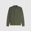 Fred Perry Button Through Knitted Shirt - Laurel Wreath Green - Front