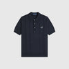 Fred Perry Cable Knitted Shirt - Navy - Front