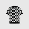Fred Perry Chequerboard Knitted T-Shirt - Black - Front