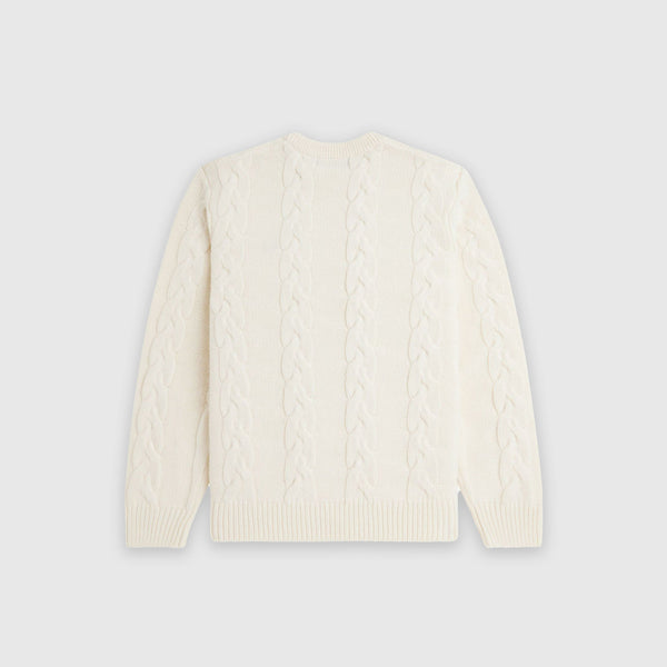 Fred Perry Chunky Cable Knit Jumper - Ecru - Back