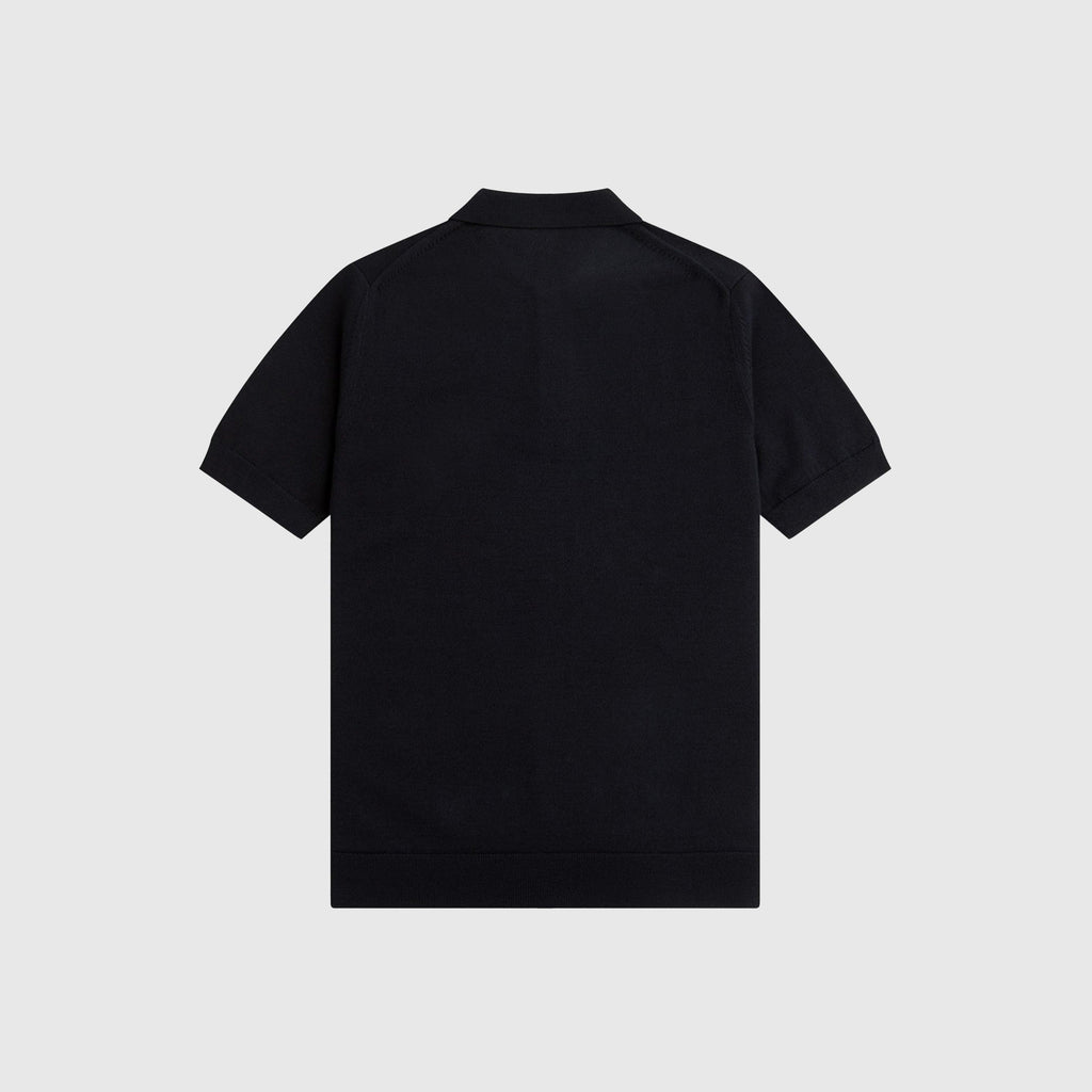 Fred Perry Classic Knitted Shirt - Navy - Back