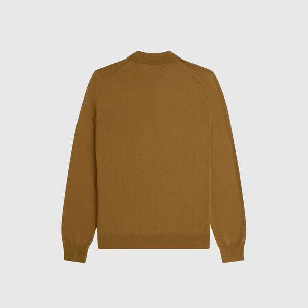 Fred Perry Classic Knitted Shirt - Shaded Stone - Back