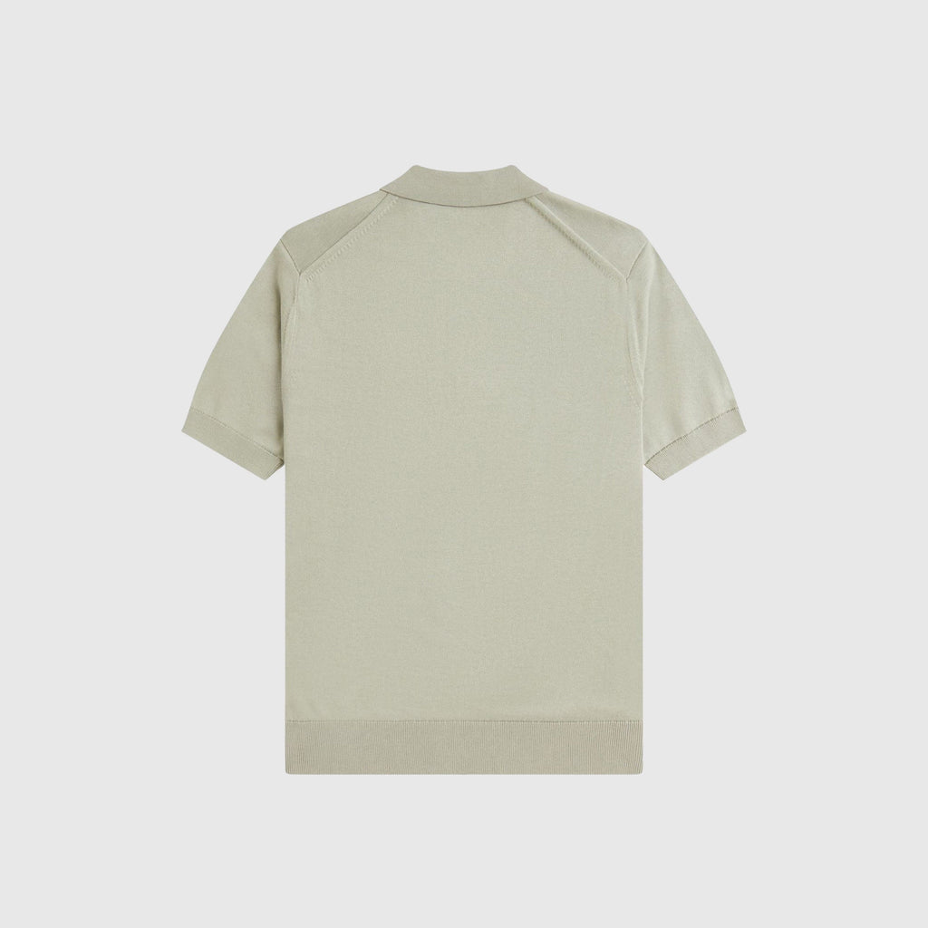 Fred Perry Cotton Knitted Shirt - Seagrass - Back