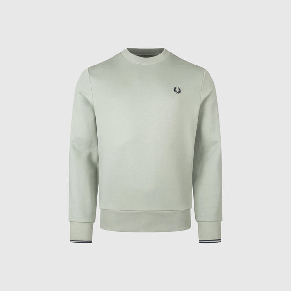 Fred Perry Crewneck Sweatshirt - Bayleaf / Dark Airforce / Tennis Blue - Front