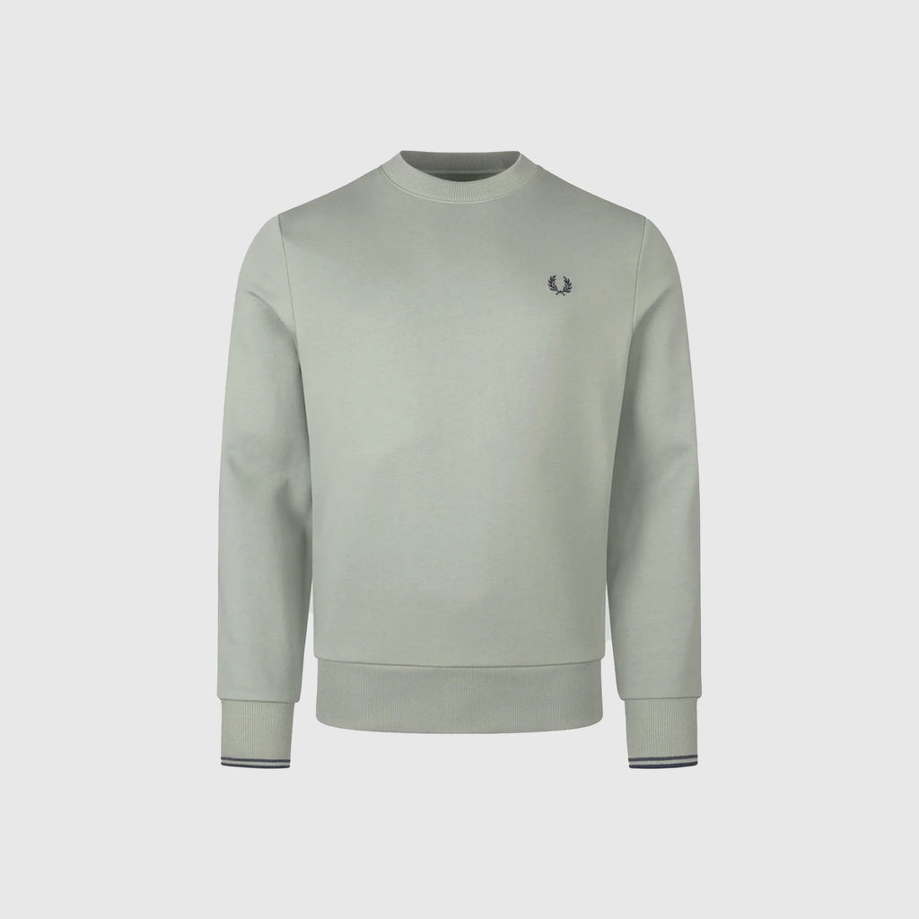 Fred Perry Crewneck Sweatshirt - Bayleaf / Dark Airforce / Tennis Blue - Front