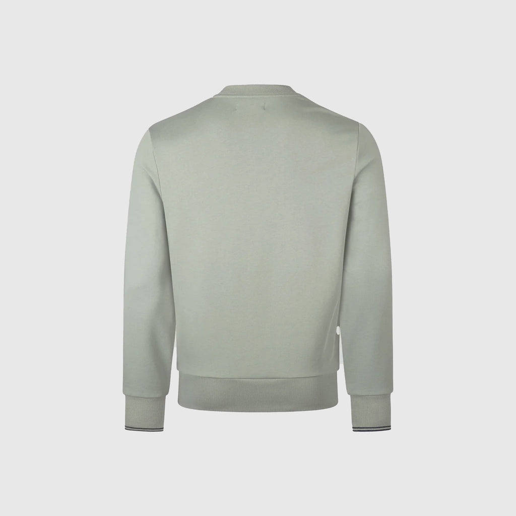 Fred Perry Crewneck Sweatshirt - Bayleaf / Dark Airforce / Tennis Blue - Back