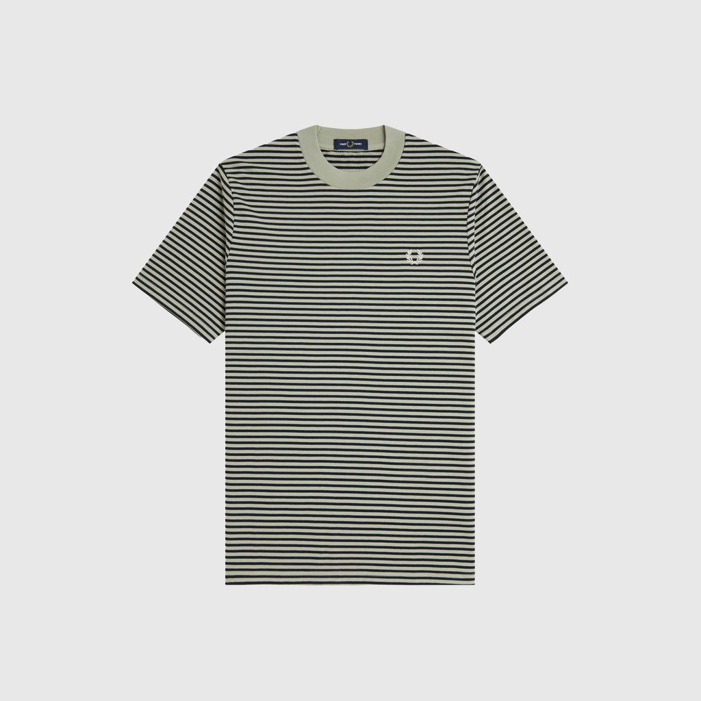 Fred Perry Fine Stripe Heavy Weight Tee - Seagrass - Front