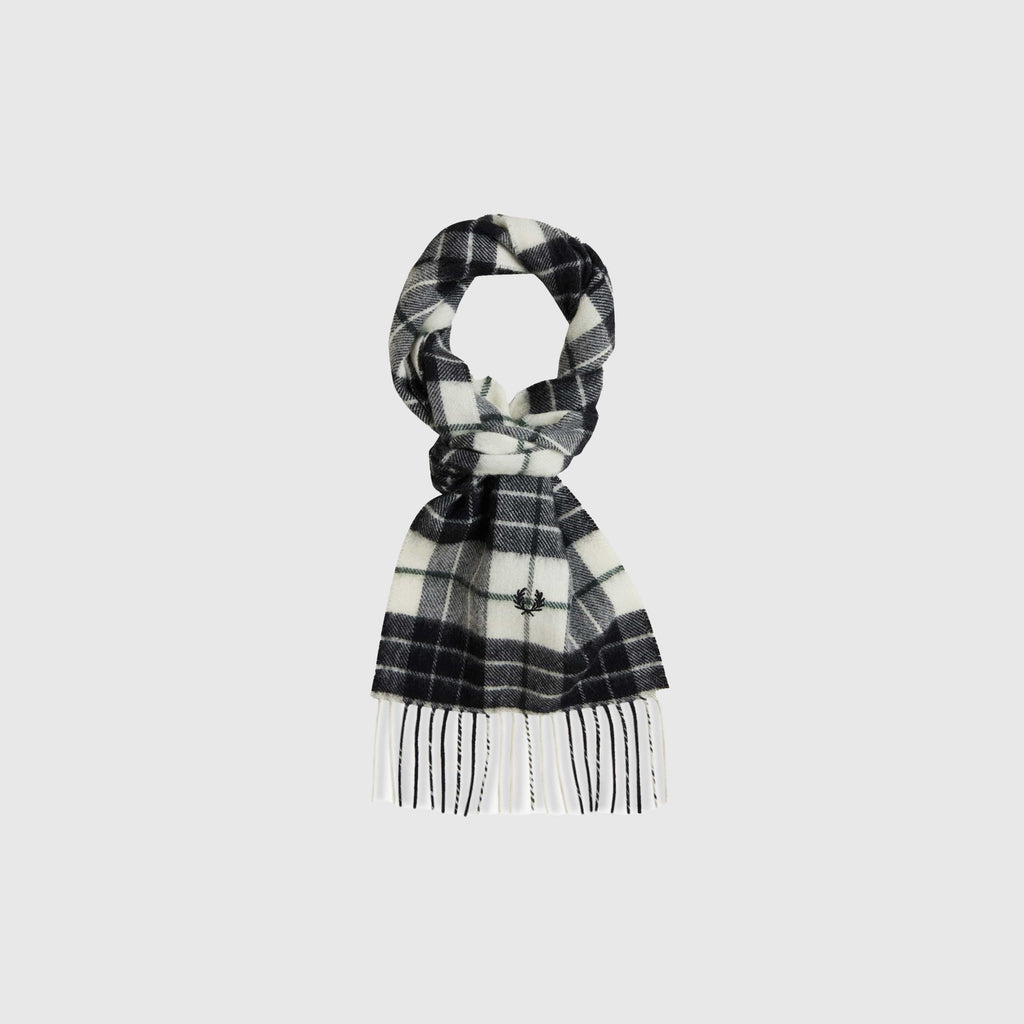 Fred Perry Lambswool Tartan Scarf - Ecru